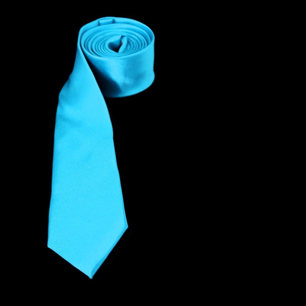 Moda Di Raza Mens Neck Tie Formal Dress Hand Made Stand Out Bright Blue